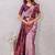 wine purple art silk jacuard work designer party wear saree with unstitched blouse piece