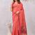gajri lillen jacuard work designer party wear saree with unstitched blouse piece