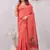 gajri lillen jacuard work designer party wear saree with unstitched blouse piece