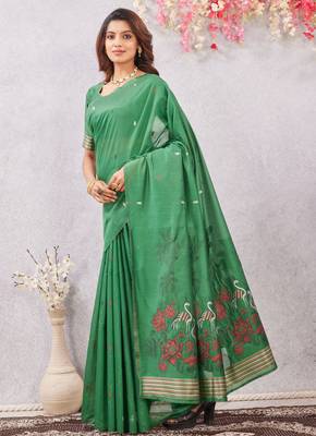 gajri lillen jacuard work designer party wear saree with unstitched blouse piece 2