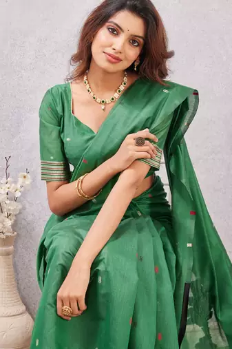 gajri lillen jacuard work designer party wear saree with unstitched blouse piece