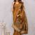 mustard lillen jacuard work designer party wear saree with unstitched blouse piece