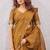 mustard lillen jacuard work designer party wear saree with unstitched blouse piece