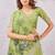 parrot green lillen jacuard work designer party wear saree with unstitched blouse piece