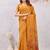 rust lillen jacuard work designer party wear saree with unstitched blouse piece