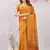 rust lillen jacuard work designer party wear saree with unstitched blouse piece