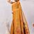 rust lillen jacuard work designer party wear saree with unstitched blouse piece