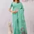 sea green lillen jacuard work designer party wear saree with unstitched blouse piece