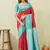 rama red art silk jacuard work designer party wear saree with unstitched blouse piece