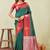 red green art silk jacuard work designer party wear saree with unstitched blouse piece