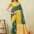 yellow green art silk jacuard work designer party wear saree with unstitched blouse piece