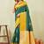 yellow green art silk jacuard work designer party wear saree with unstitched blouse piece