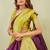 yellow wine art silk jacuard work designer party wear saree with unstitched blouse piece