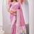 light pink art silk jacuard work designer party wear saree with unstitched blouse piece