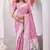light pink art silk jacuard work designer party wear saree with unstitched blouse piece