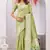 parrot green art silk jacuard work designer party wear saree with unstitched blouse piece