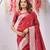 red art silk jacuard work designer party wear saree with unstitched blouse piece