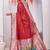 red art silk jacuard work designer party wear saree with unstitched blouse piece