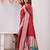 red art silk jacuard work designer party wear saree with unstitched blouse piece