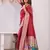 red art silk jacuard work designer party wear saree with unstitched blouse piece