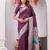 wine art silk jacuard work designer party wear saree with unstitched blouse piece
