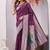 wine art silk jacuard work designer party wear saree with unstitched blouse piece