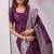 wine art silk jacuard work designer party wear saree with unstitched blouse piece