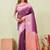 purple wine art silk jacuard work designer party wear saree with unstitched blouse piece