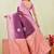 purple wine art silk jacuard work designer party wear saree with unstitched blouse piece