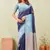 rama blue art silk jacuard work designer party wear saree with unstitched blouse piece