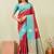 rama red art silk jacuard work designer party wear saree with unstitched blouse piece