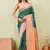 rust green art silk jacuard work designer party wear saree with unstitched blouse piece