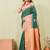 rust green art silk jacuard work designer party wear saree with unstitched blouse piece