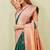 rust green art silk jacuard work designer party wear saree with unstitched blouse piece