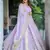 Lavender sequins work anarkali set
