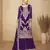 Purple chinon semi stitched plazzo suit with codding dori & sequence work