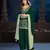 Green silk semi stitched farshi salwar suit with codding dori & sequence work