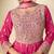 Pink chinon free size stitched anarkali suit with codding dori & sequence work