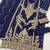 Navy blue chinon semi stitched plazzo suit with codding dori & sequence work