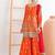  orange chinon sharara suit for women festival wear