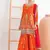  orange chinon sharara suit for women festival wear