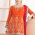  orange chinon sharara suit for women festival wear