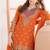  orange chinon palazzo suit for women wear