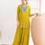 yellow chinon palazzo suit for women wear