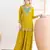  yellow chinon palazzo suit for women wear