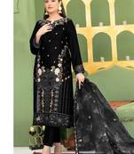  black velvet pakistani straight suit for women 