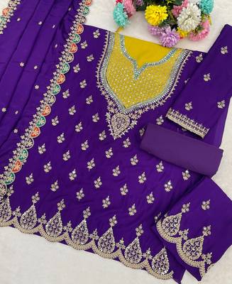 purple chinon palazzo suit for women wear 3