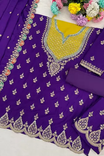  purple chinon palazzo suit for women wear