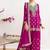 magenta chinon palazzo suit for women wear