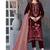 Maroon velvet straight suit for women 
